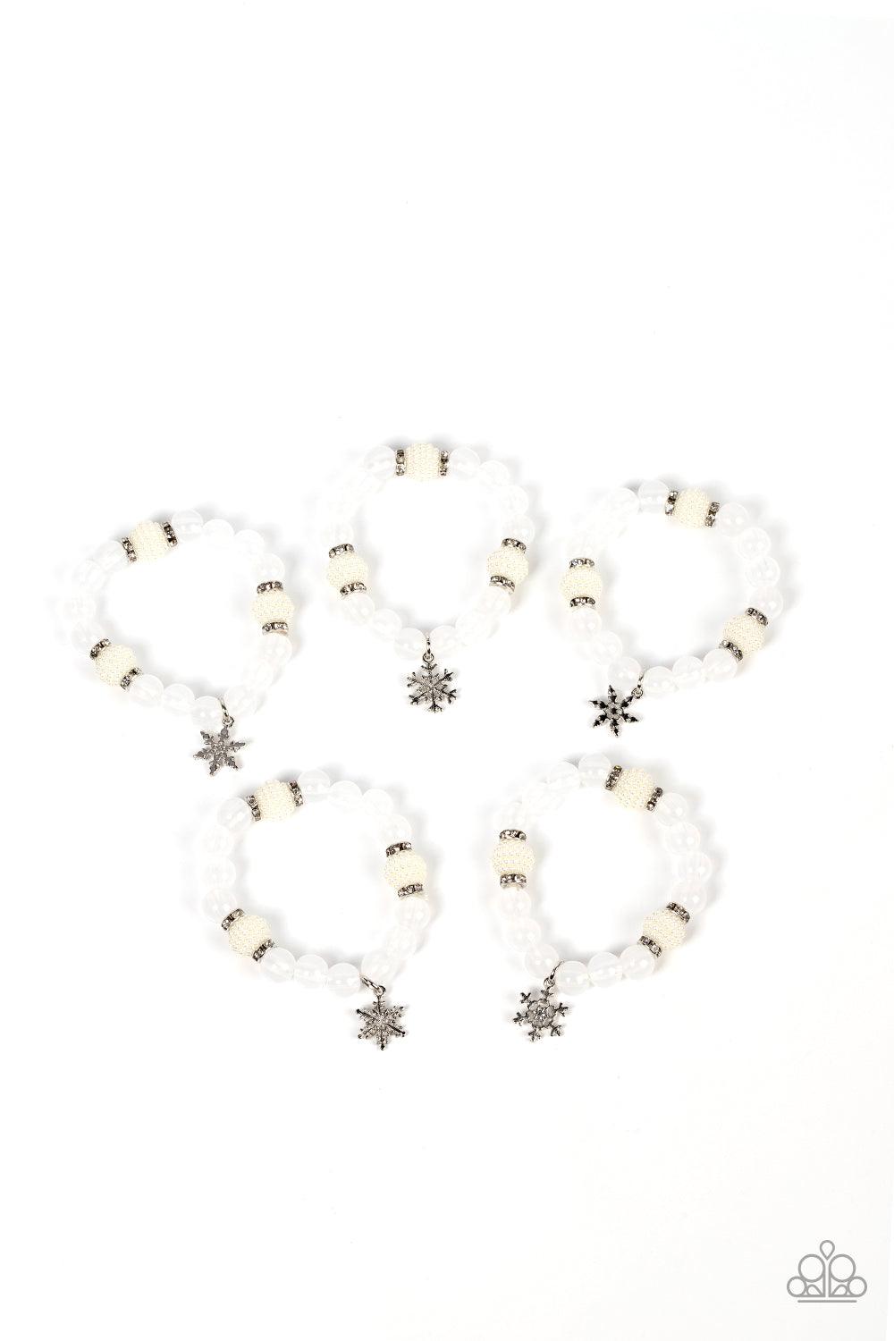 Starlet Shimmer White Snowflake Bracelets - Jewelry by Bretta
