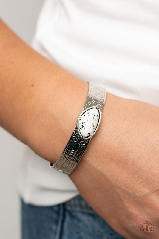 Gobi Glyphs White Bracelet - Jewelry by Bretta