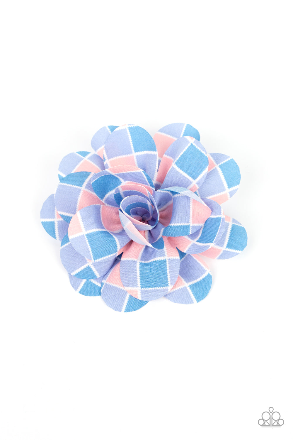 Gingham Garden Blue Hair Bow - Jewelry by Bretta