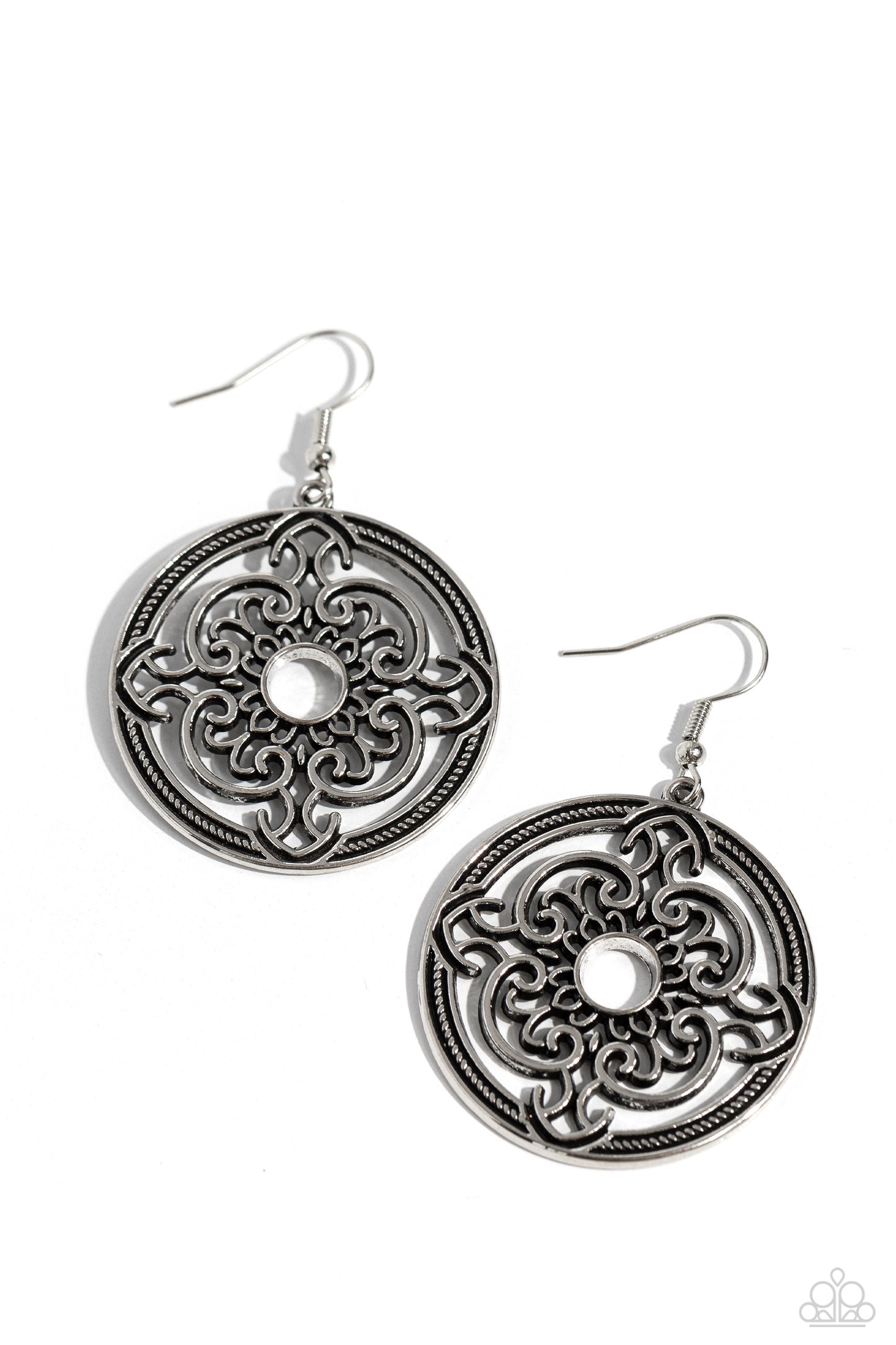 Mandala Meditation Silver Earrings - Jewelry by Bretta