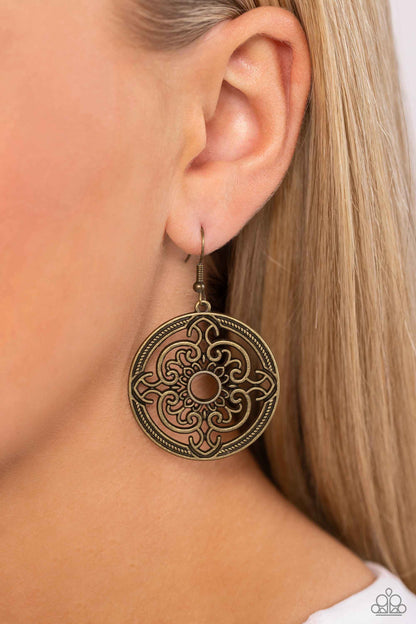 Mandala Meditation Brass Earrings - Jewelry by Bretta