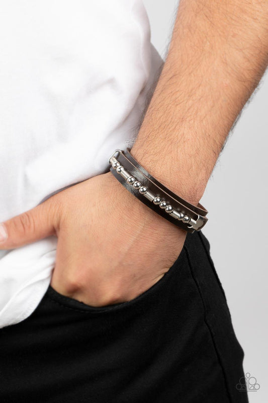 Easy on the Hardware Brown Urban Bracelet - Jewelry by Bretta