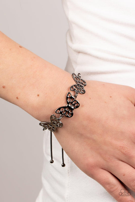 Put a WING on It Black Bracelet - Jewelry by Bretta