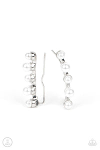 Drop-Top Attitude White Earrrings - Jewelry by Bretta