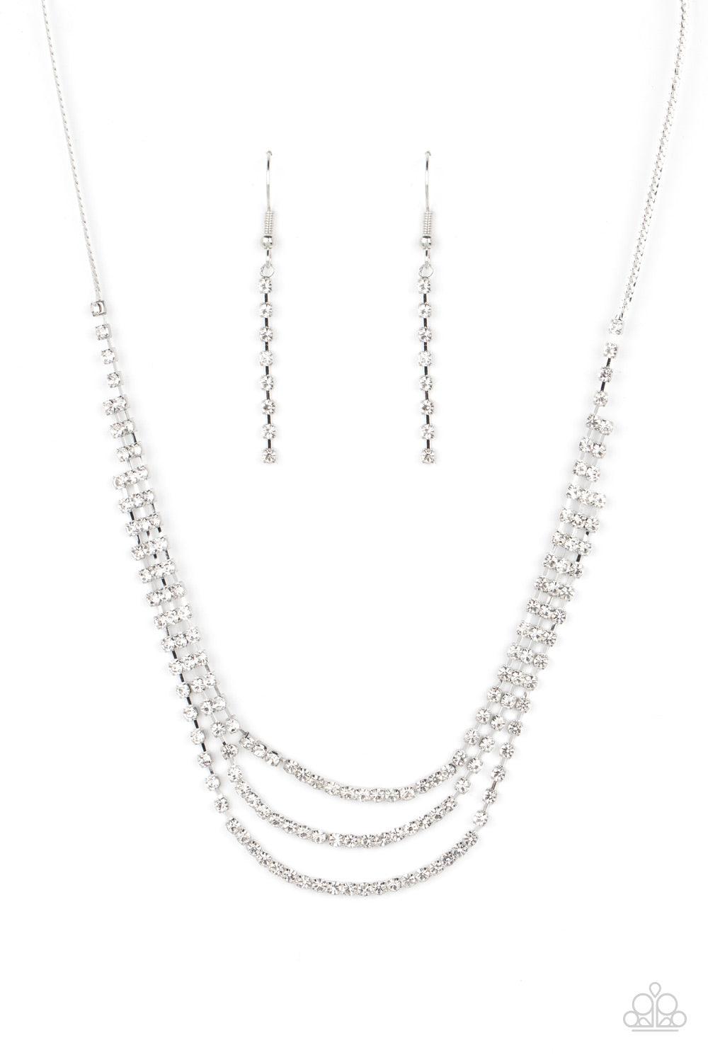 Surreal Sparkle White Necklace - Jewelry by Bretta