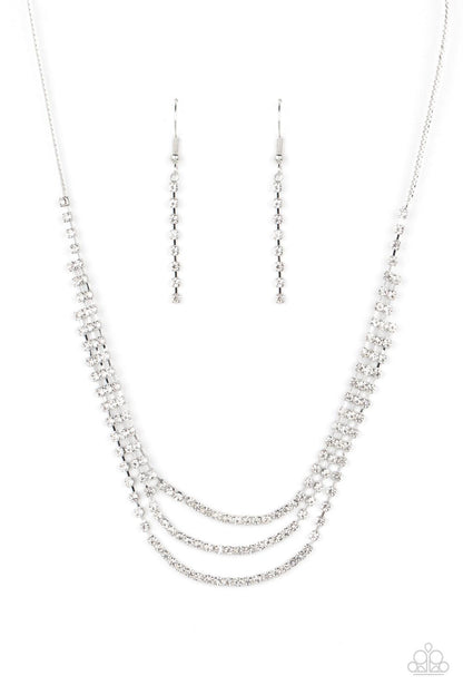 Surreal Sparkle White Necklace - Jewelry by Bretta