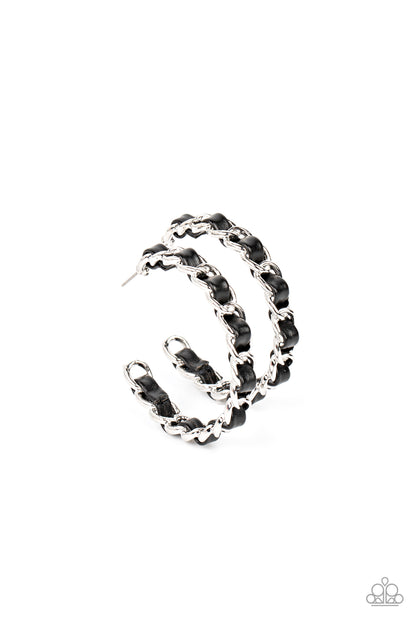 Industrial Incantation Black Hoop Earrings  - Jewelry by Bretta