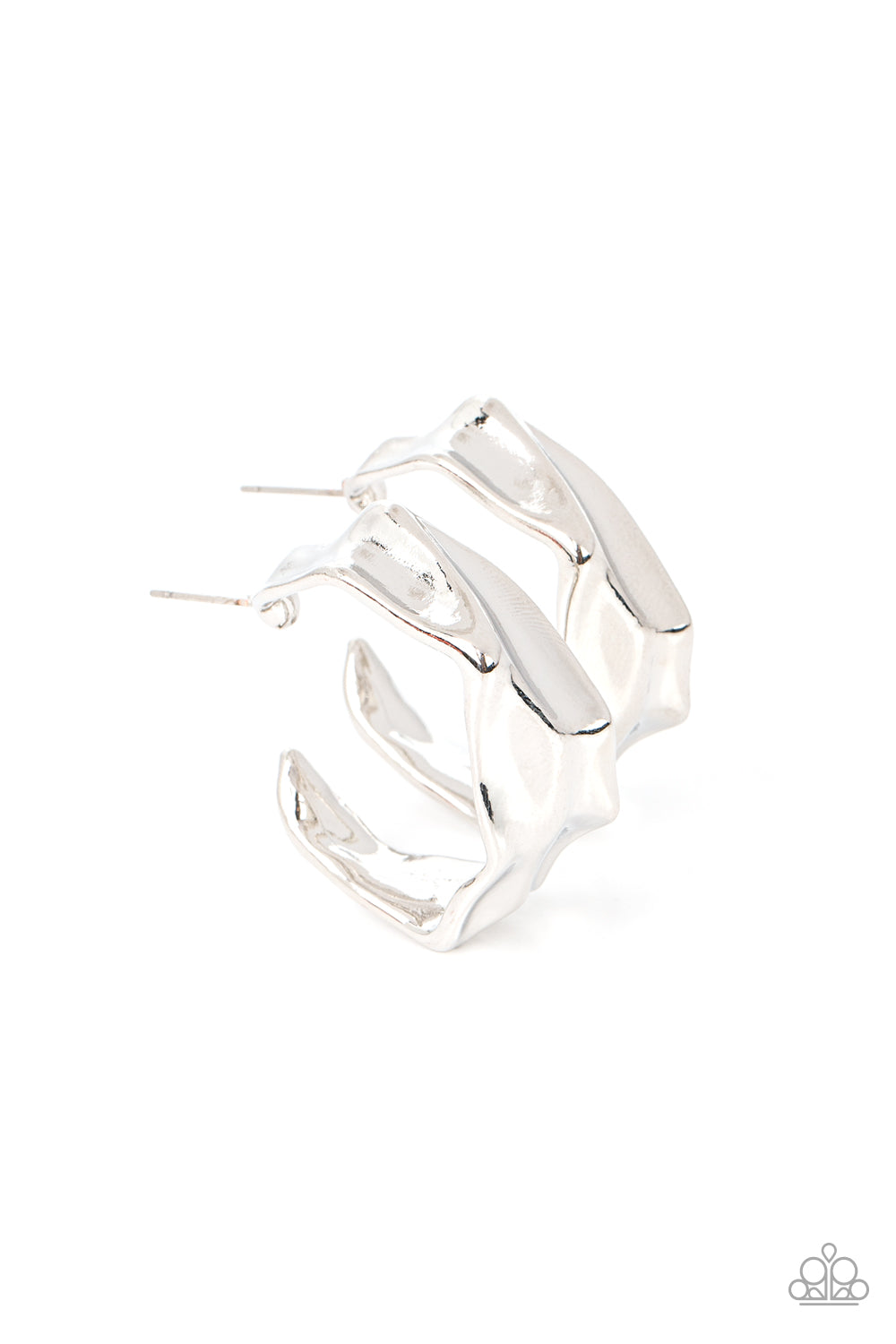 Cutting Edge Couture Silver Hoop Earrings  - Jewelry by Bretta