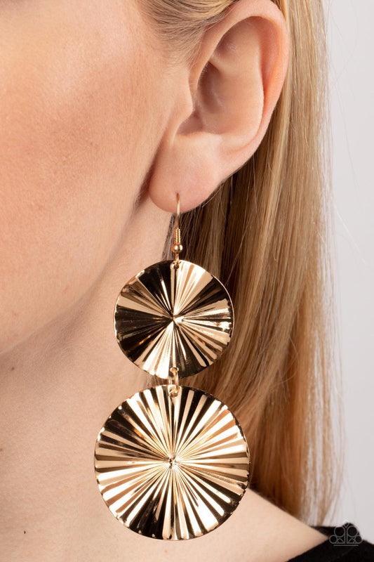 In Your Wildest FAN-tasy Gold Earrings - Jewelry by Bretta