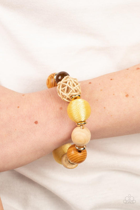 Happily Homespun Yellow Bracelet - Jewelry by Bretta
