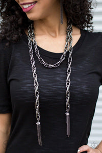 SCARFed for Attention Gunmetal Necklace - Jewelry by Bretta