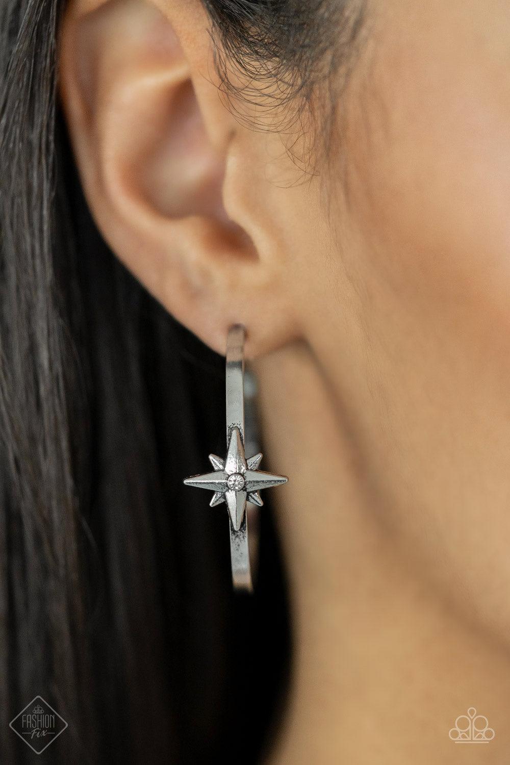 Lone Star Shimmer White Earrings - Jewelry by Bretta