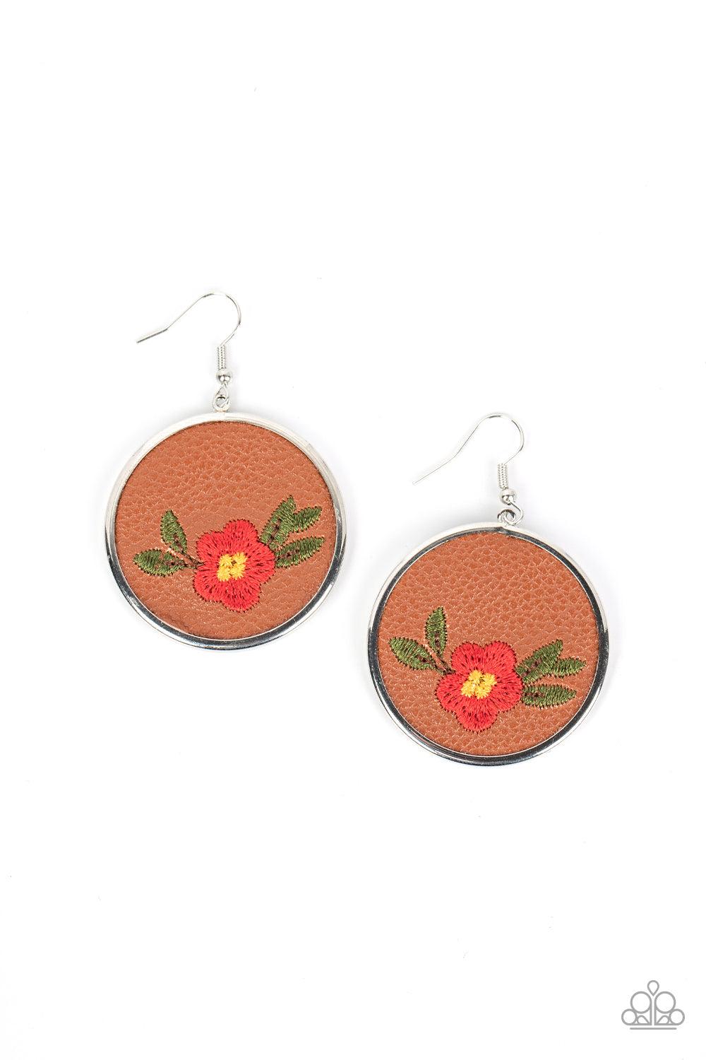 Prairie Patchwork Red Earrings - Jewelry by Bretta