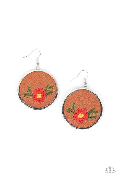 Prairie Patchwork Red Earrings - Jewelry by Bretta