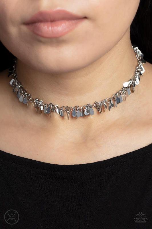 Surreal Shimmer Silver Choker Necklace - Jewelry by Bretta