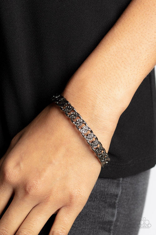 Some Serious Shimmer Black Cuff Bracelet - Jewelry by Bretta