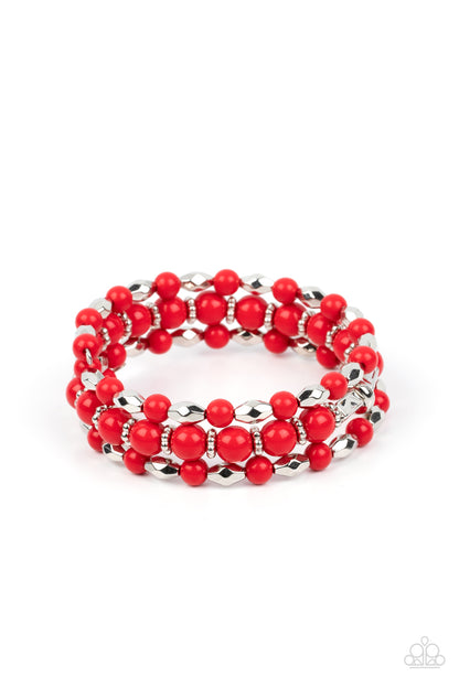Colorfully Coiled Red Coil Bracelet - Jewelry by Bretta