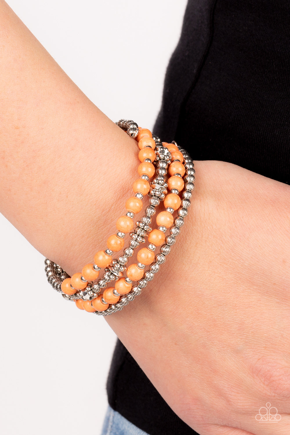 Road Trip Remix Orange Coil Bracelet - Jewelry by Bretta