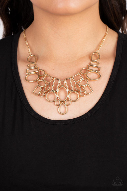 Geometric Grit Gold Necklace - Jewelry by Bretta