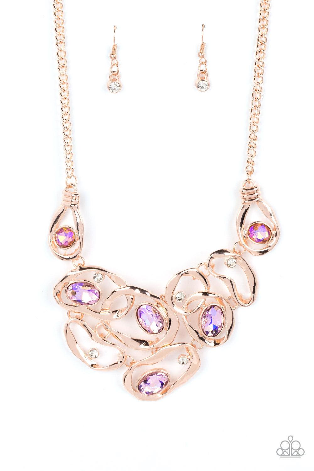 Going for Grit - Rose Gold and Silver Necklace - Paparazzi Accessories