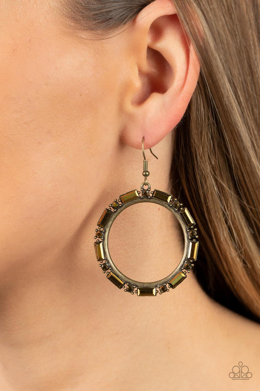 Gritty Glow Brass Earrings - Jewelry by Bretta