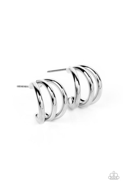TRIPLE Down Silver Earrings - Jewelry by Bretta