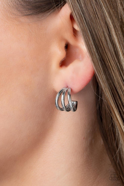 TRIPLE Down Silver Earrings - Jewelry by Bretta