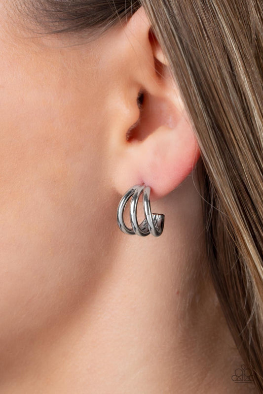 TRIPLE Down Silver Earrings - Jewelry by Bretta