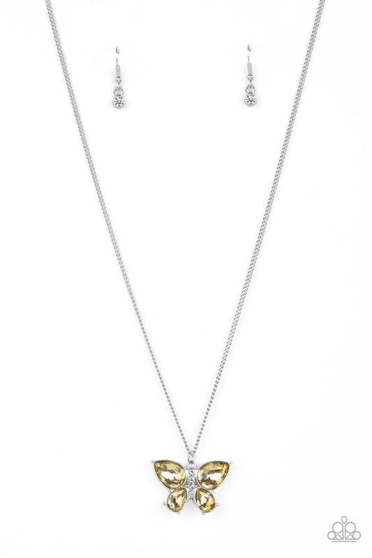Free-Flying Flutter Yellow Necklace