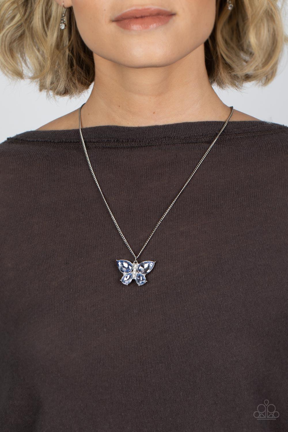 Free-Flying Flutter Blue Butterfly Necklace and Bracelet Set - Jewelry by bretta - Jewelry by Bretta