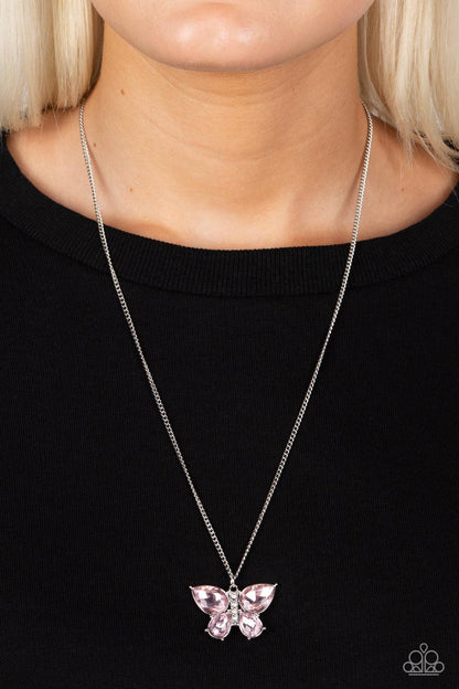 Free-Flying Flutter Pink Necklace