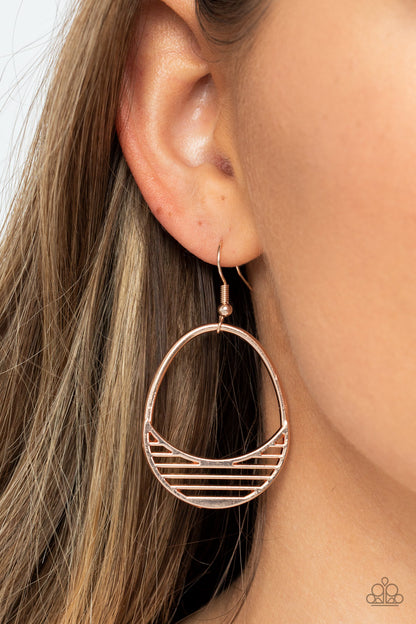Segmented Shimmer Rose Gold Earrings - Jewelry by Bretta