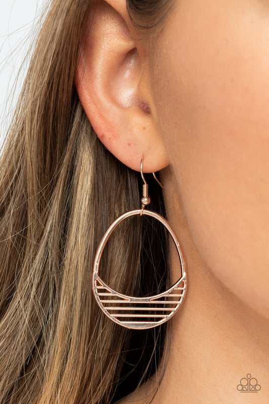 Segmented Shimmer Rose Gold Earrings - Jewelry by Bretta
