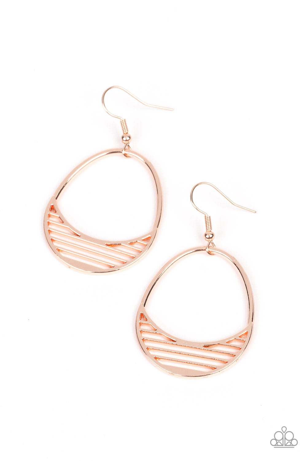 Segmented Shimmer Rose Gold Earrings - Jewelry by Bretta