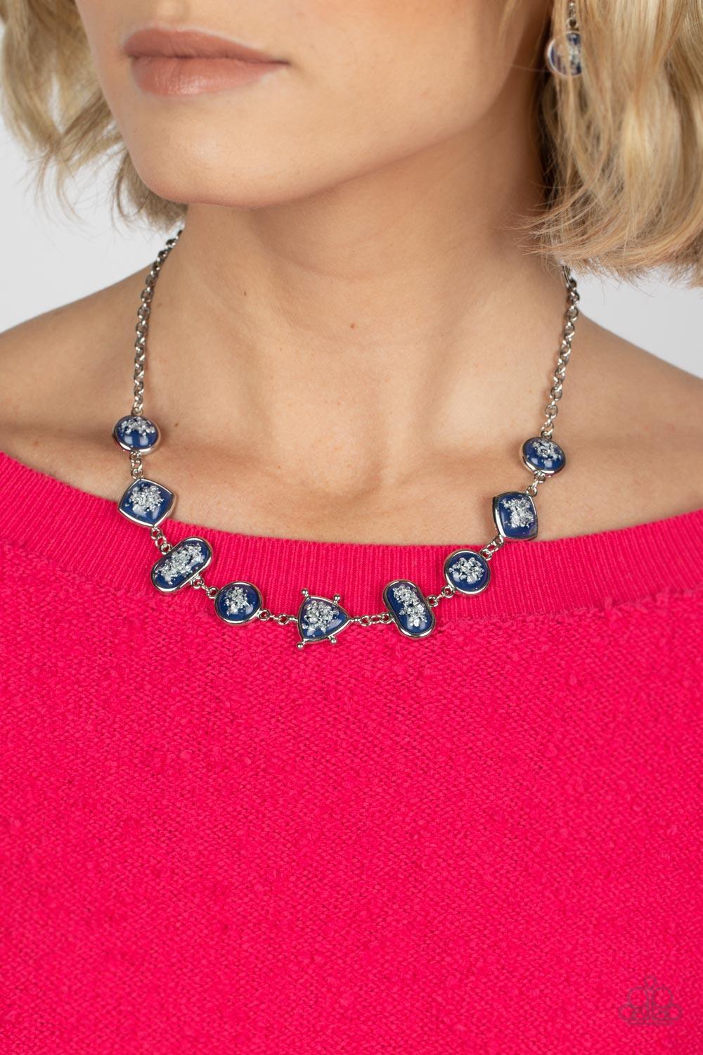 Fleek and Flecked Blue Necklace - Jewelry by Bretta