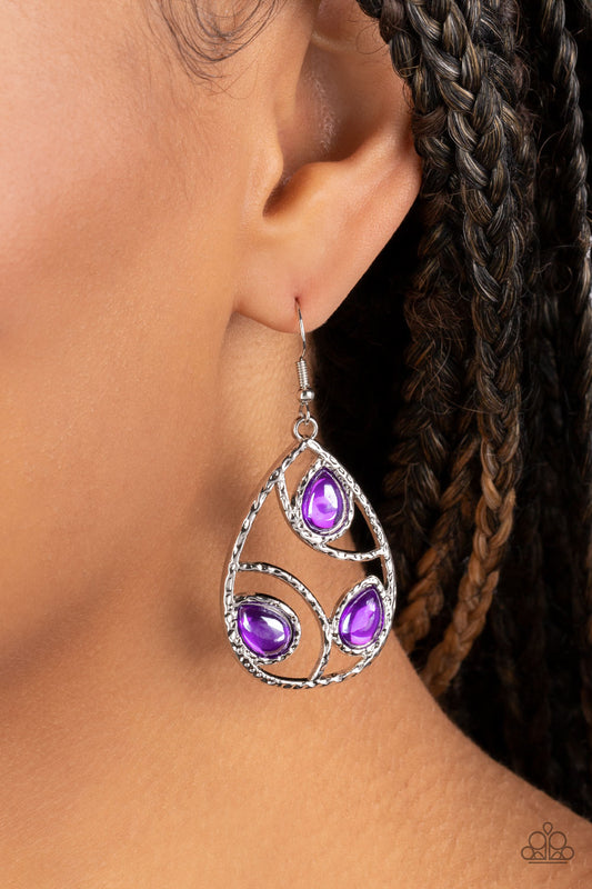 Send the BRIGHT Message Purple Earrings - Jewelry by Bretta