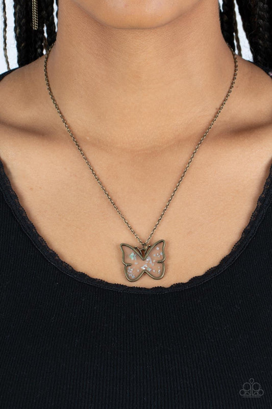 Gives Me Butterflies Brass Necklace - Jewelry by Bretta