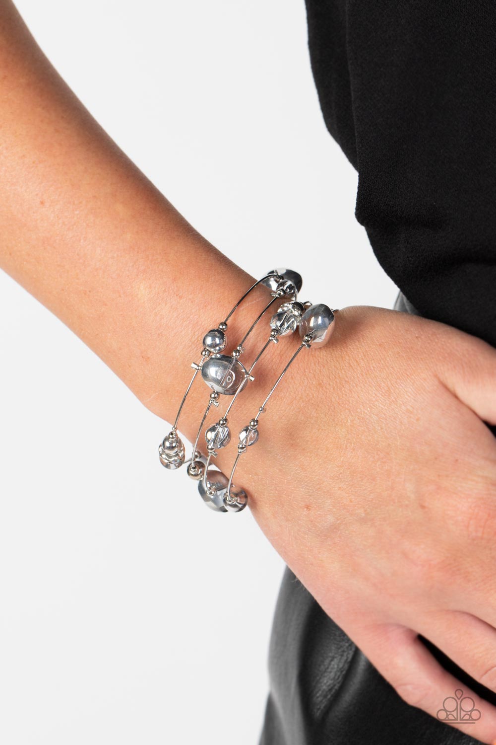Optical Auras Silver Coil Bracelet - Jewelry by Bretta