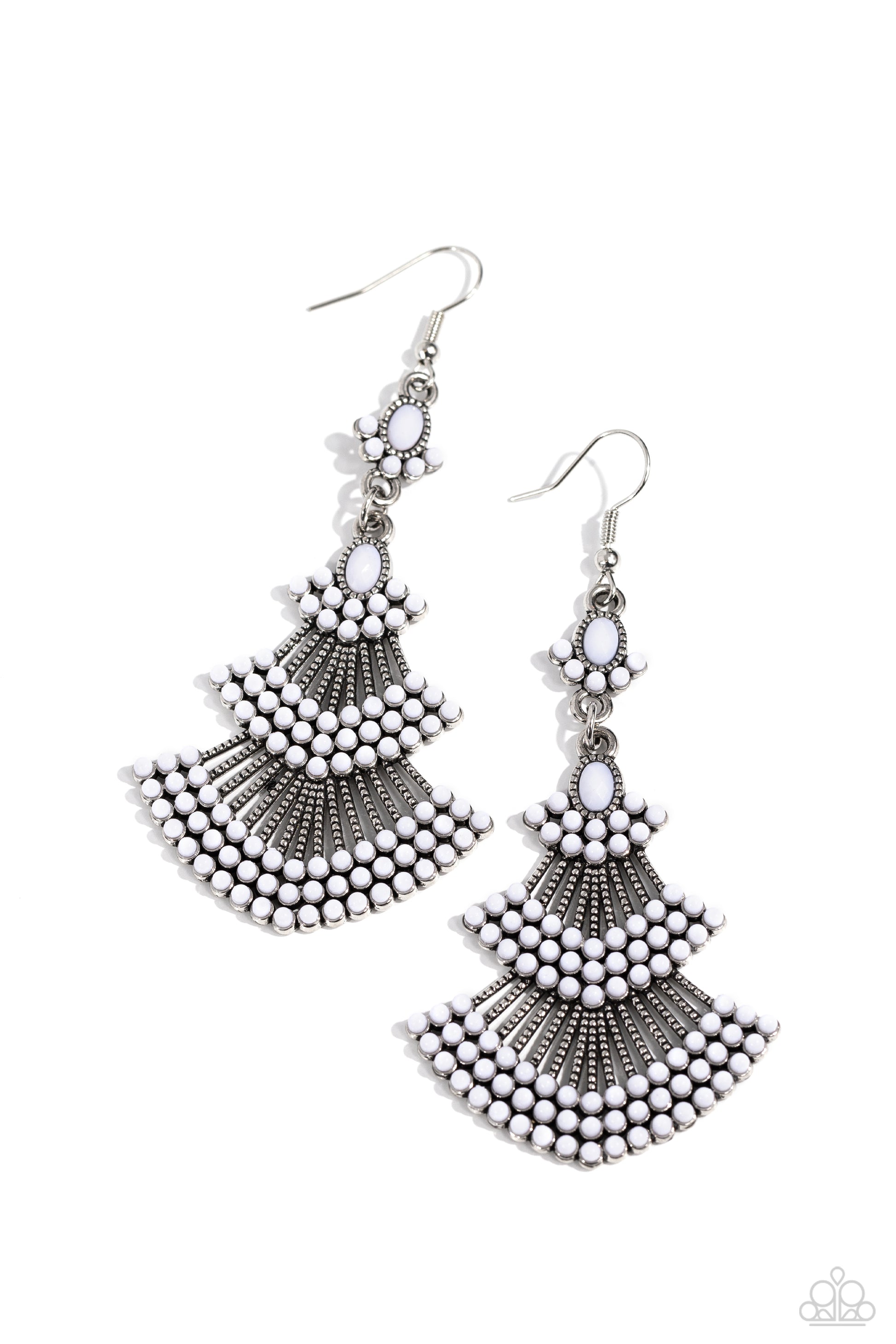 Eastern Expression White Earrings - Jewelry by Bretta