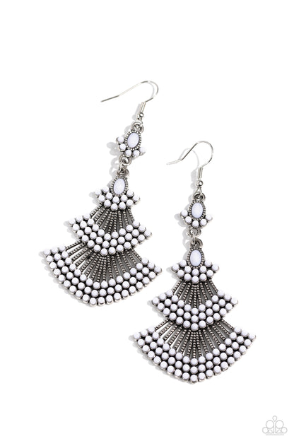 Eastern Expression White Earrings - Jewelry by Bretta
