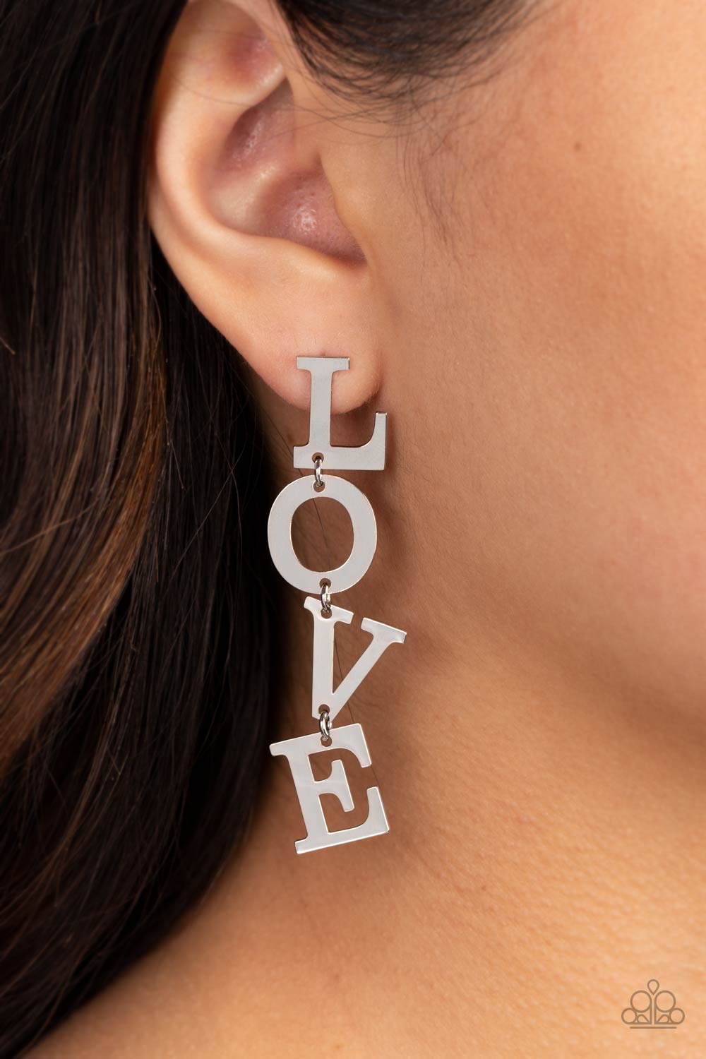 L-O-V-E Silver Earrings - Jewelry by Bretta