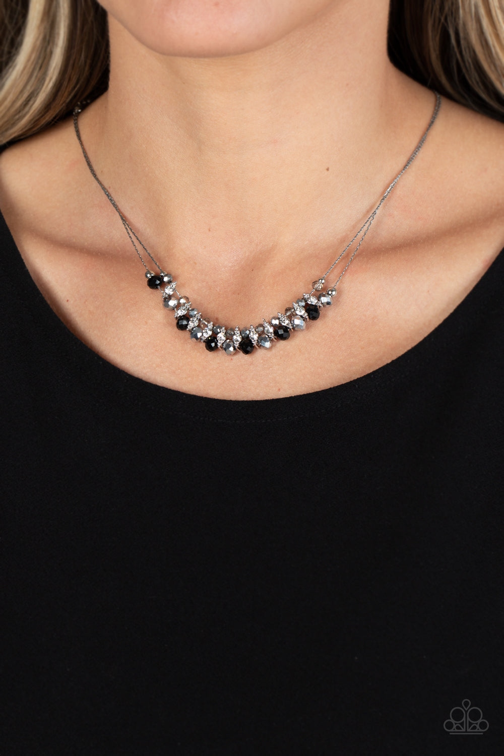 Shimmering High Society Black Necklace - Jewelry by Bretta