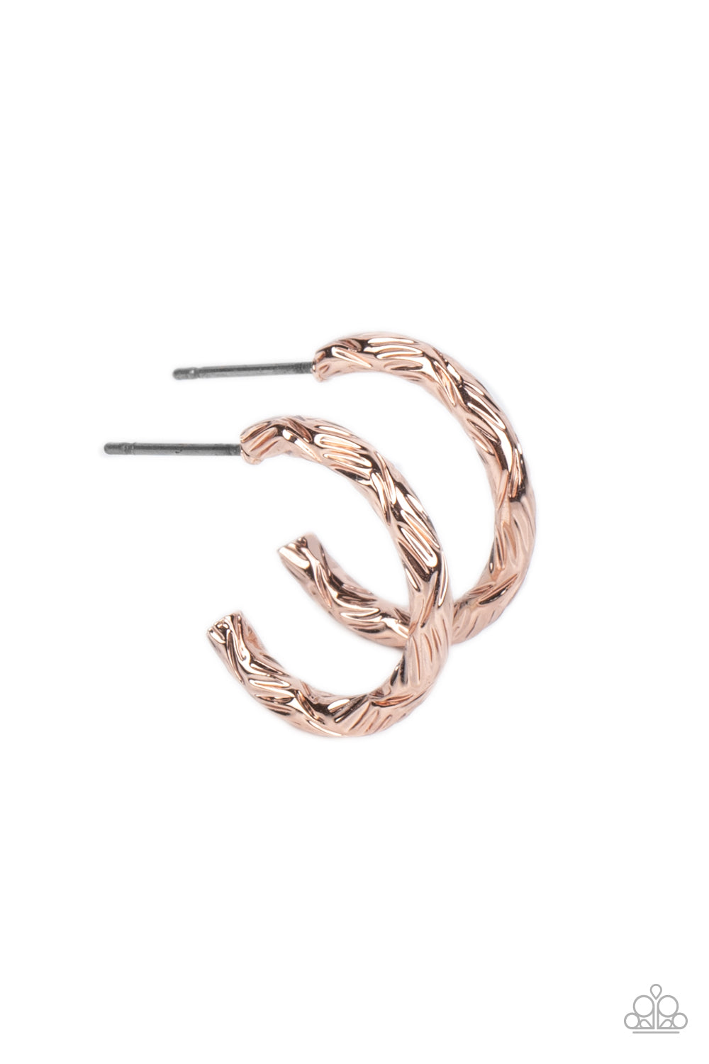 Triumphantly Textured Rose Gold Hoop Earrings - Jewelry by Bretta