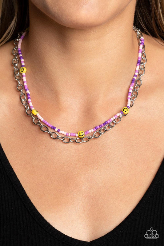 Happy Looks Good on You Purple Necklace - Jewelry by Bretta