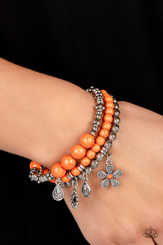 Individual Inflorescence Orange Bracelets - Jewelry by Bretta