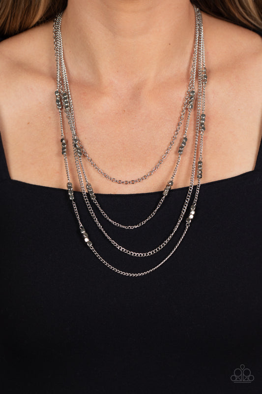 Metallic Monarch Silver Necklace - Jewelry by Bretta