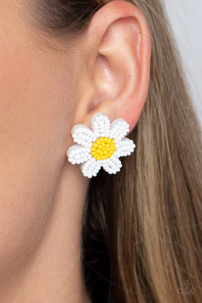 Sensational Seeds White Earrings - Jewelry by Bretta