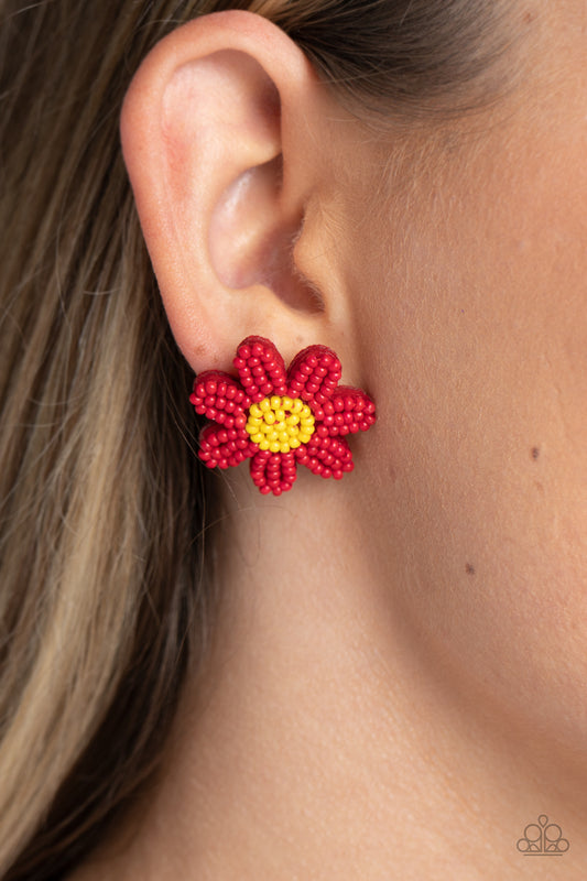 Sensational Seeds Red Earrings  - Jewelry by Bretta