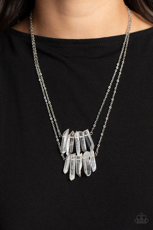 Crystal Catwalk White Necklace - Jewelry by Bretta