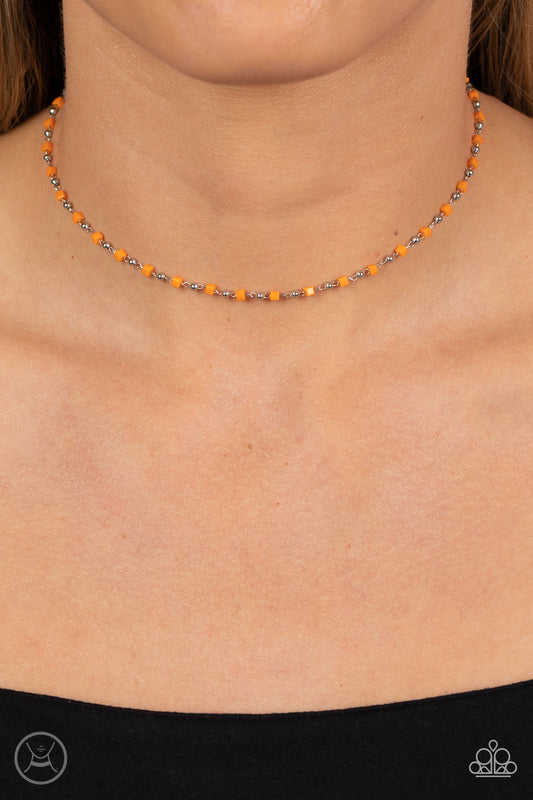Neon Lights Orange Necklace - Jewelry by Bretta